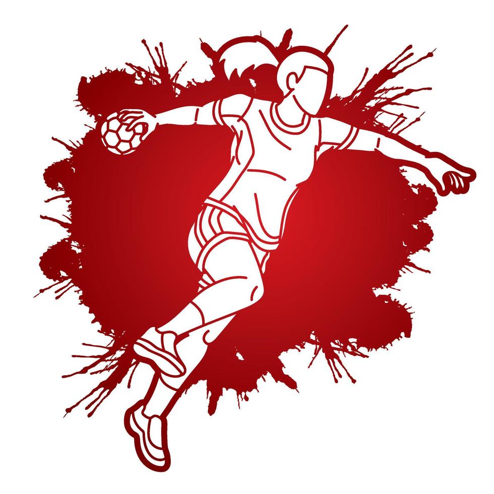 balonmano deporte mujer jugador vector