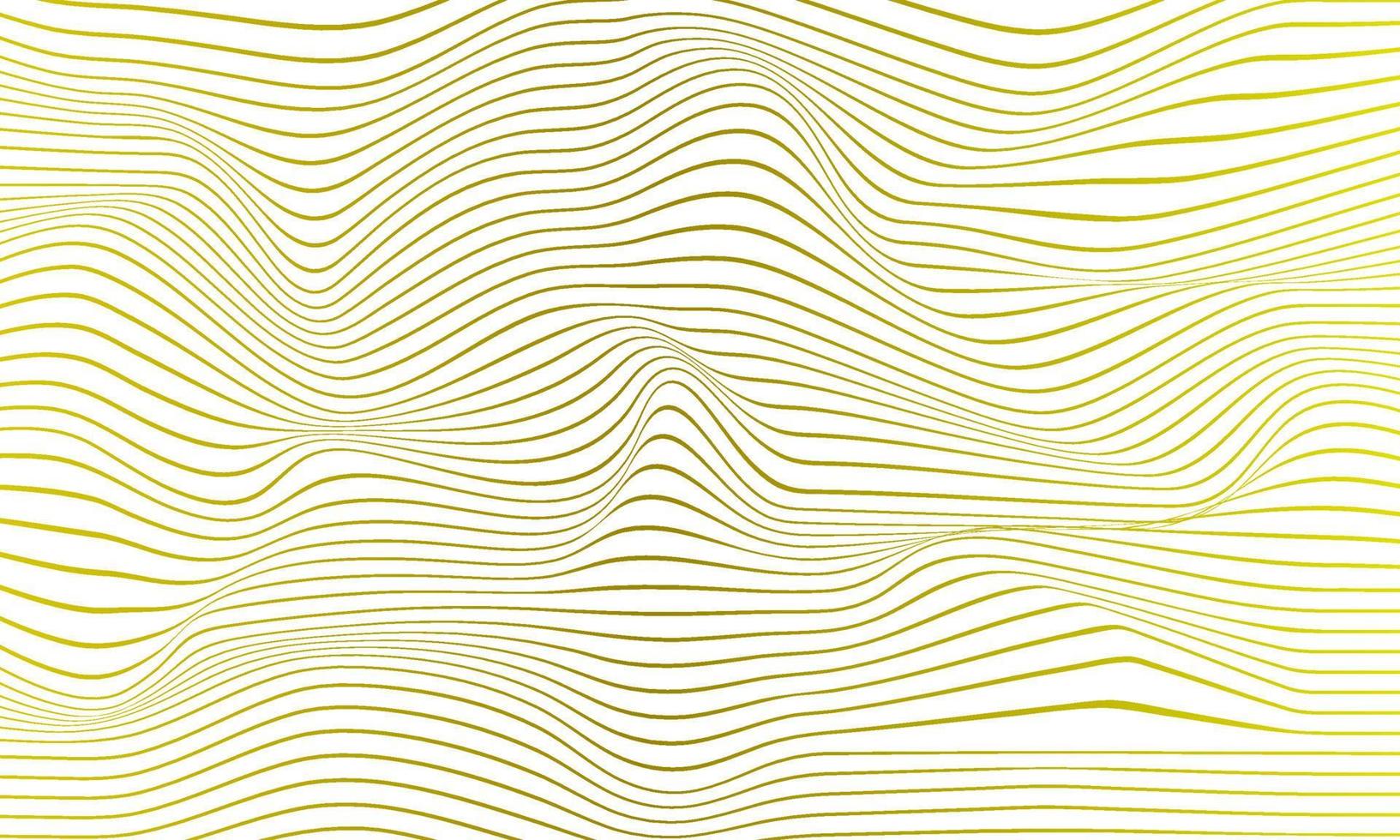 Gold line waves on white background, abstract background vector design