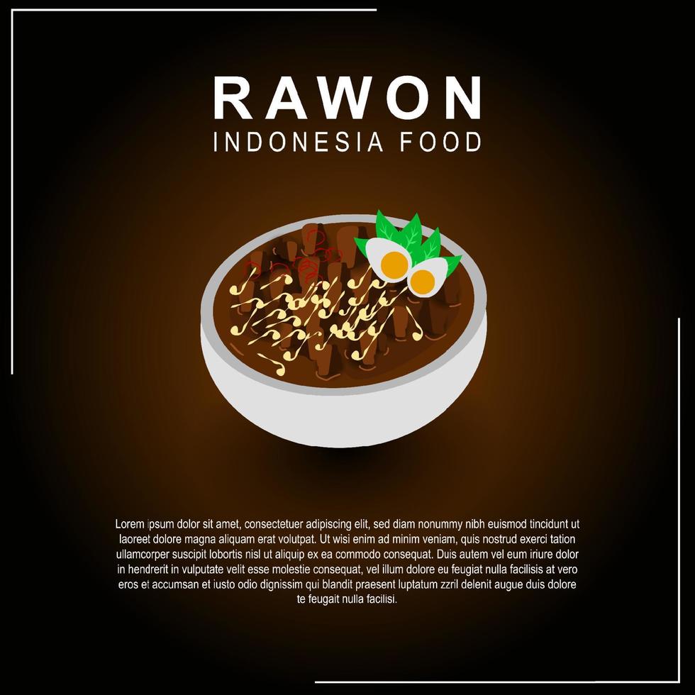 rawon es una comida indonesia típica hecha de trozos de carne de res vector