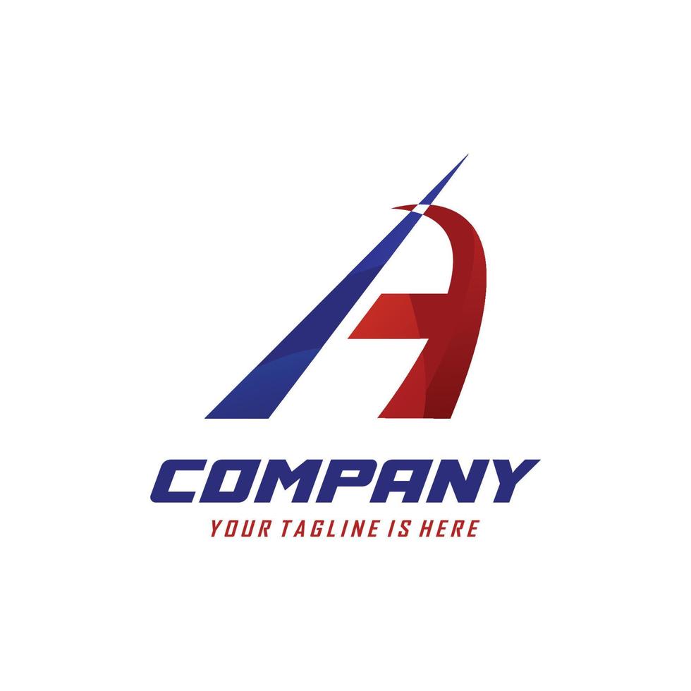 Letter a corporate gradient logo vector