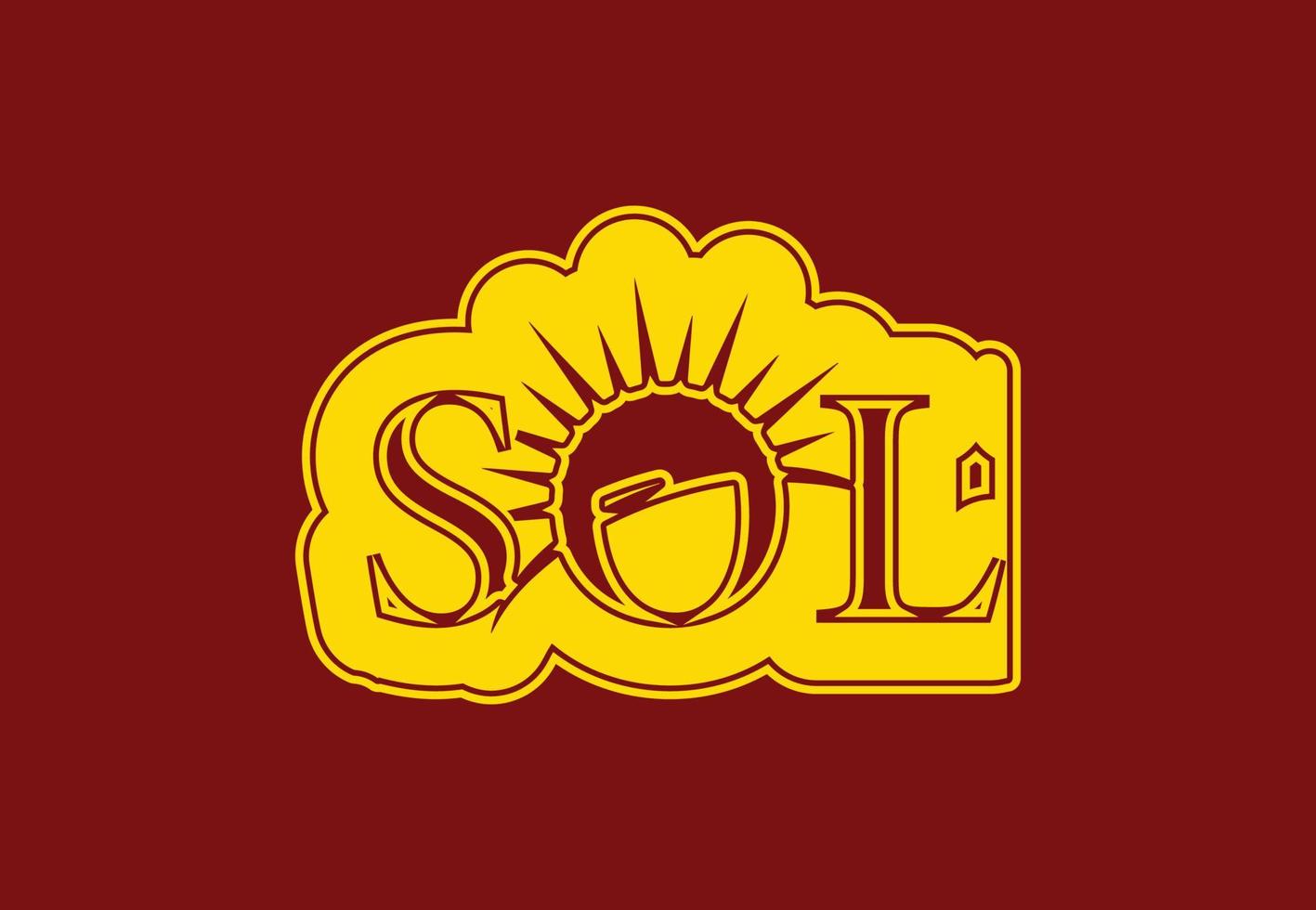 SOL letter logo and icon design template vector