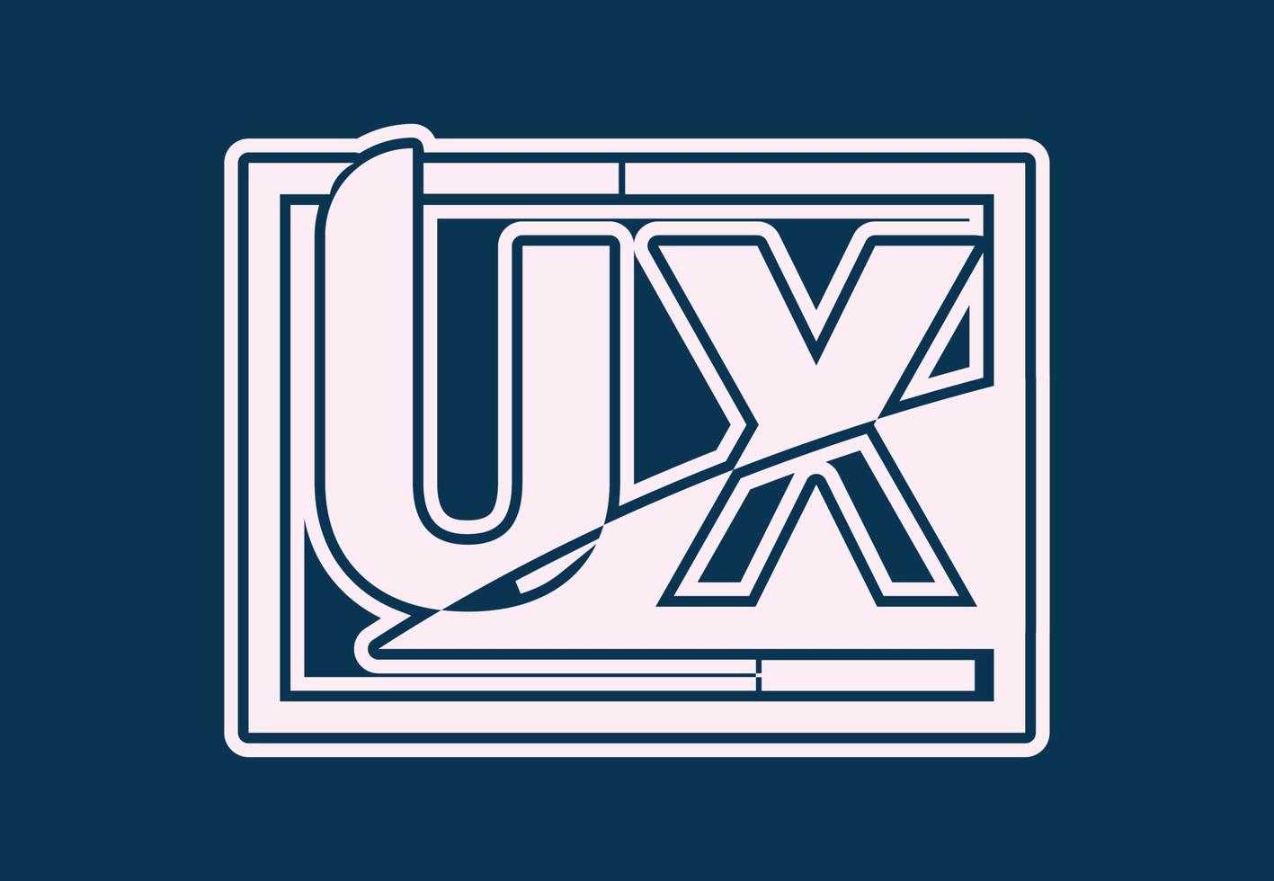 plantilla de diseño de icono y logotipo de letra ux vector