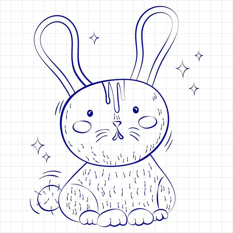 Rabbit pen notebook vector