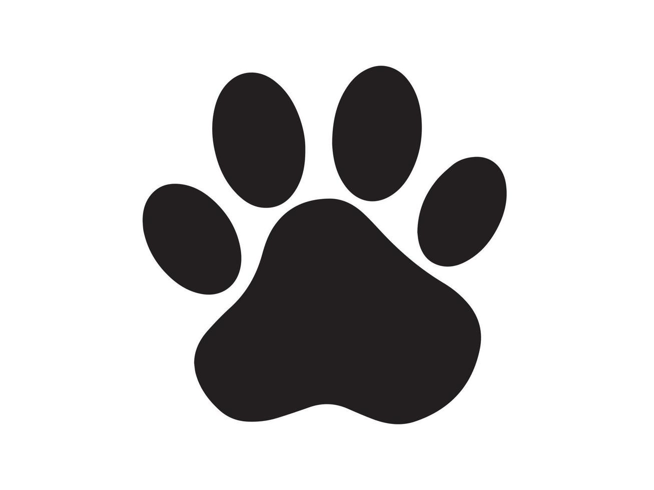 silueta de la pata de un gato. huellas de garras. un icono de cachorro de perro o gato. un rastro de una mascota. vector
