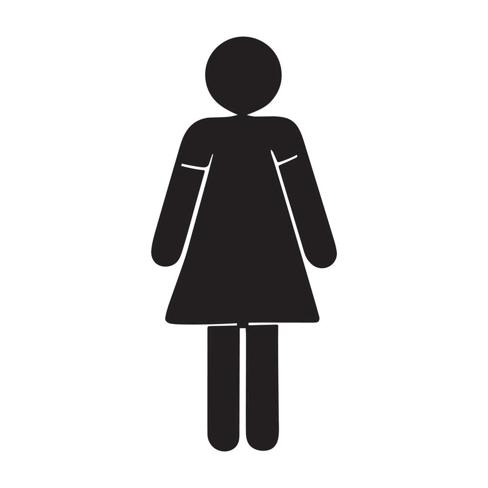 The icon of the women's toilet. The sign of the toilet. Vector graphics.
