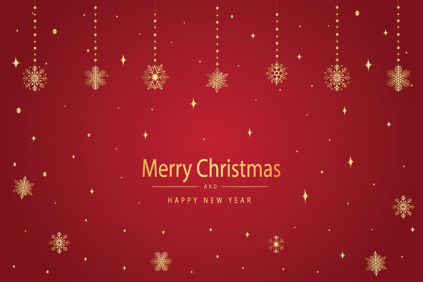 Merry Christmas and Happy New Year greeting card vector