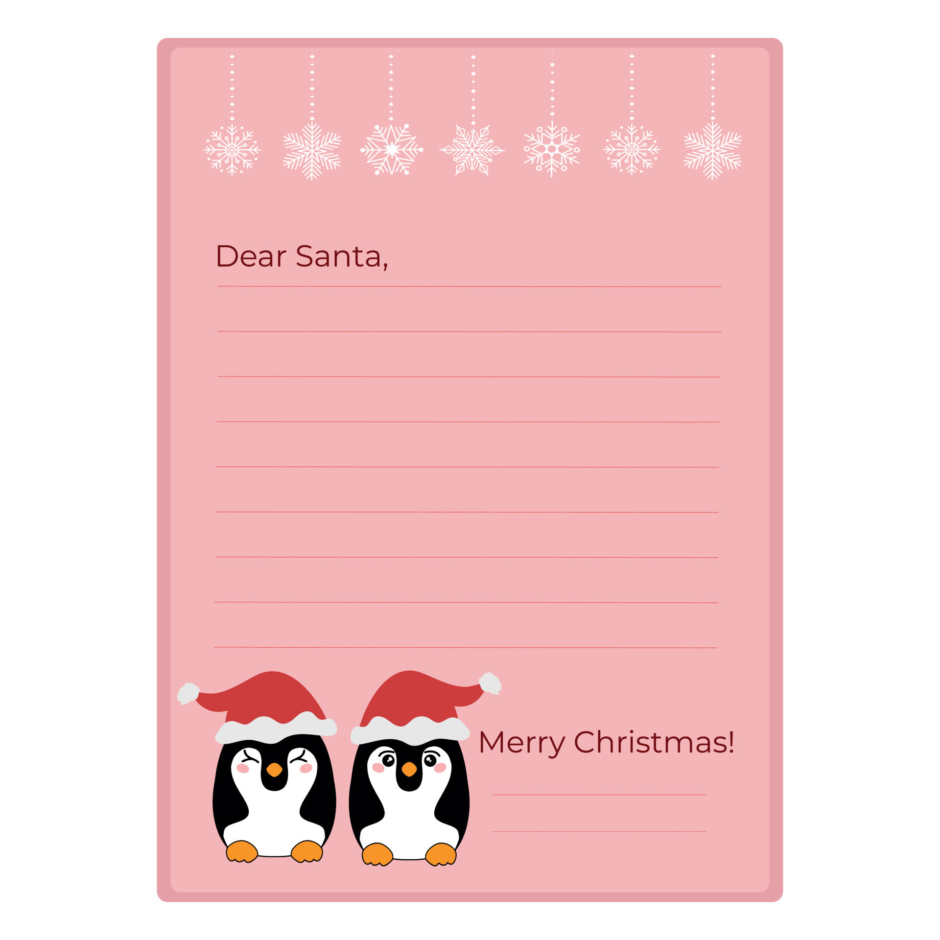 Template For A Christmas Letter To Santa Claus Flat Design Vector Template For A Christmas Letter To Santa Claus Flat Design Vector