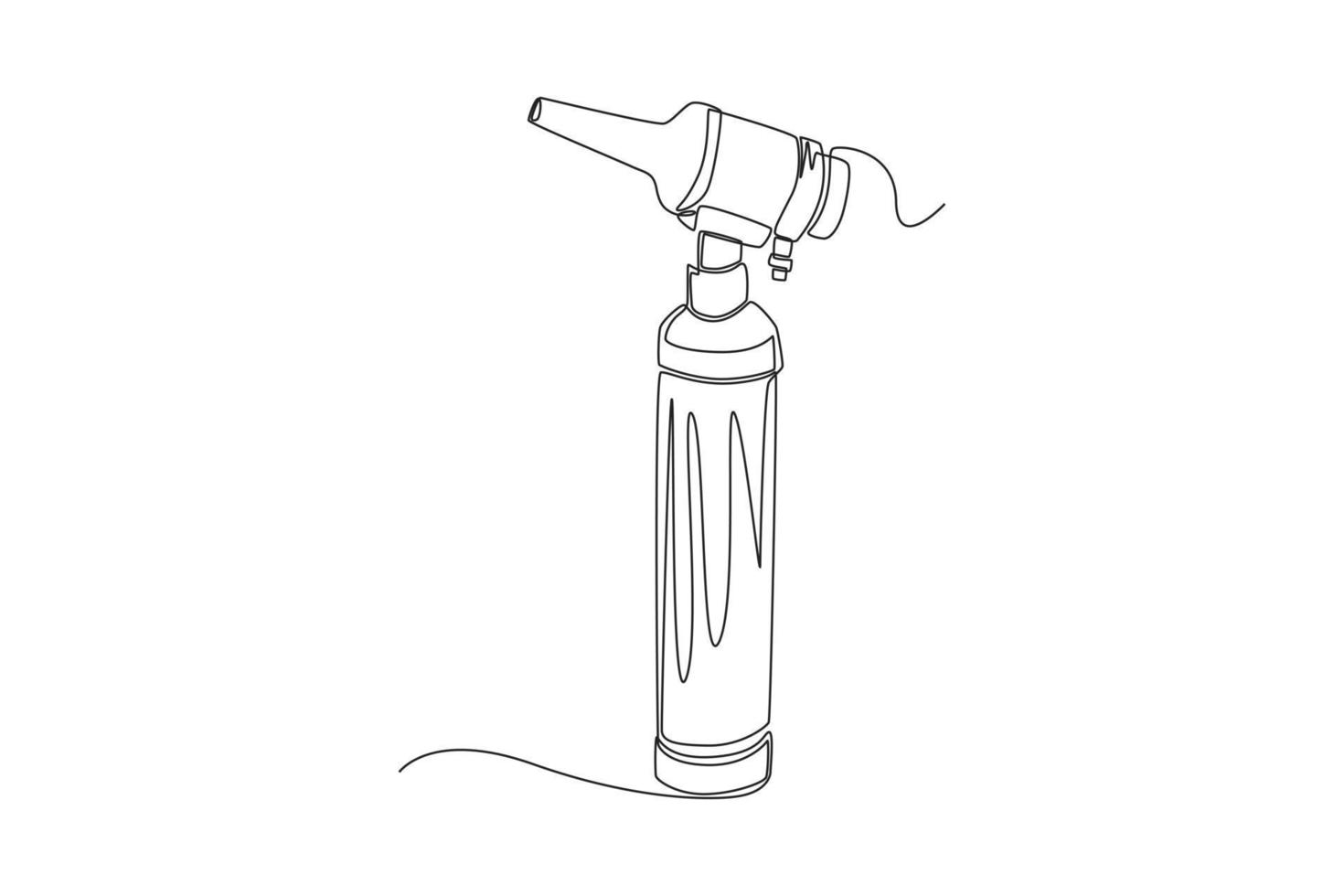 Single one line drawing medical otoscope tool. Medical equipment concept. Continuous line draw design graphic vector illustration.