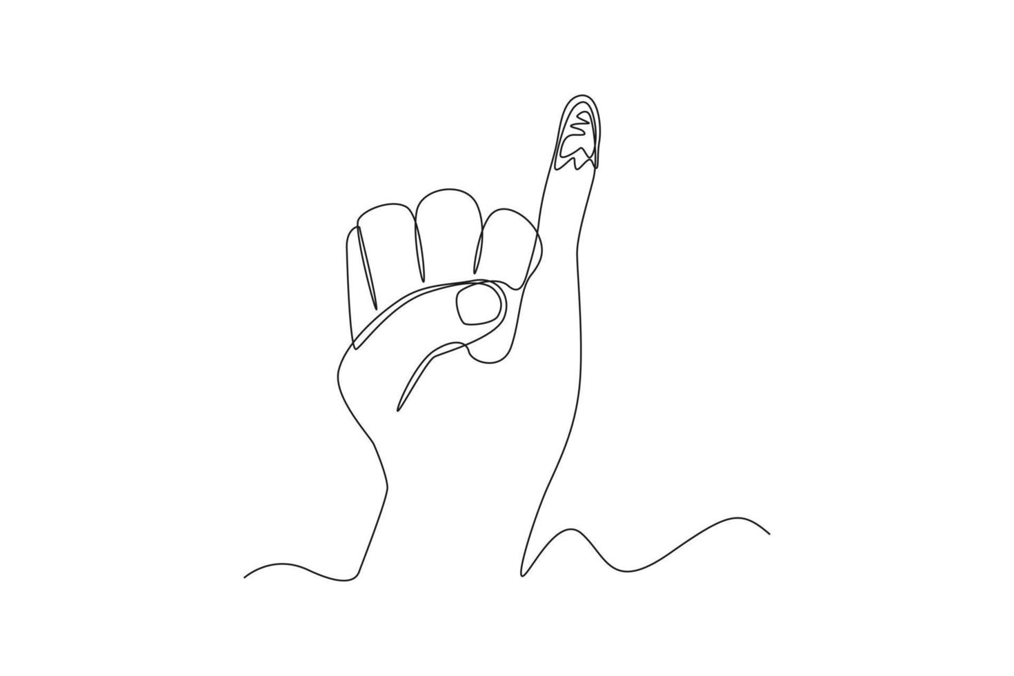 la marca de tinta de dibujo de una línea continua en el dedo meñique ha votado por elecciones generales regionales o presidenciales. concepto de votación. ilustración gráfica vectorial de diseño de dibujo de una sola línea. vector