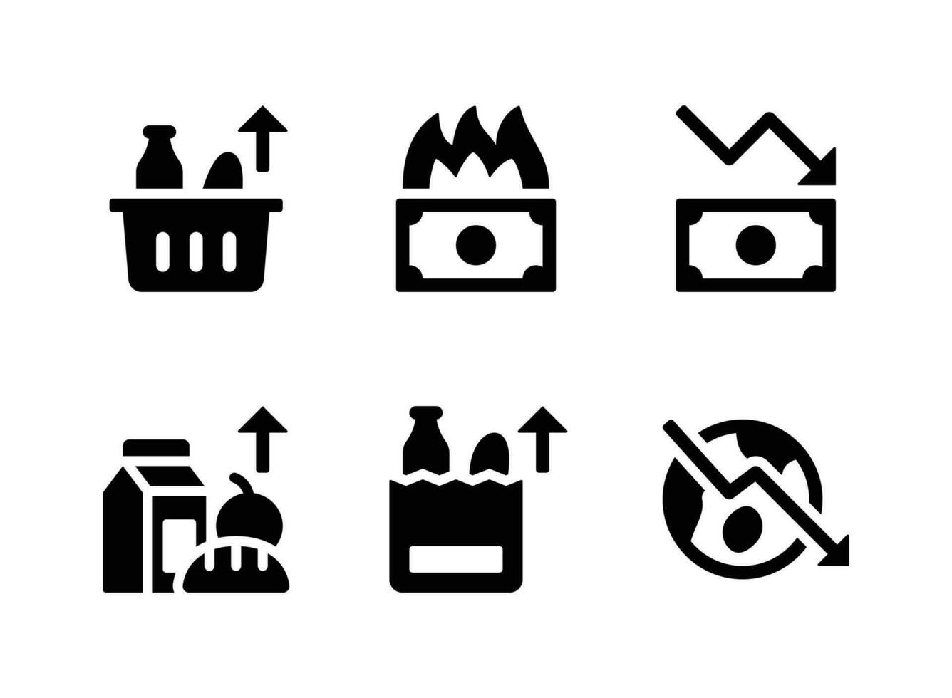 Simple Set of Market Economy Related Vector Solid Icons