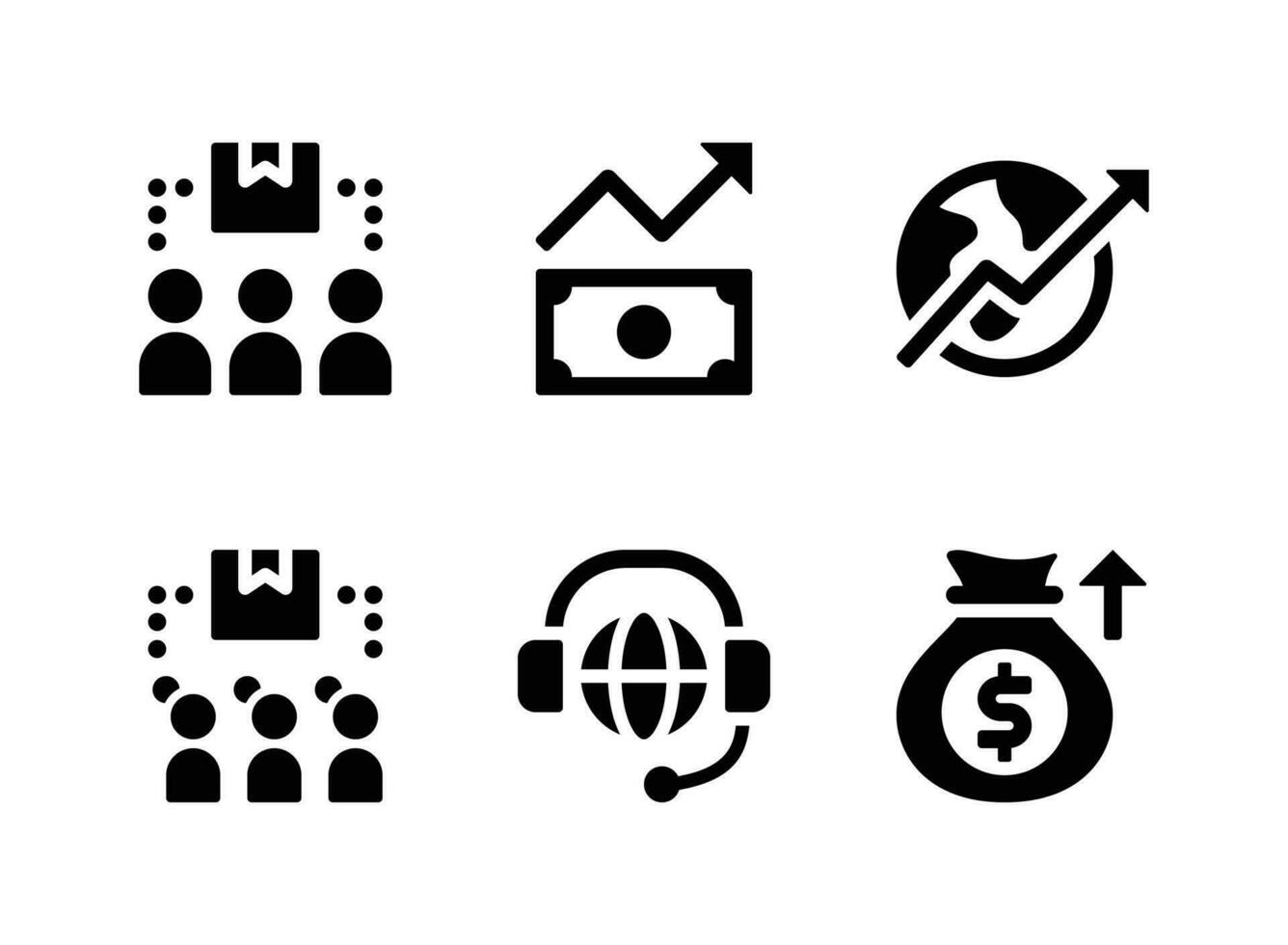 Simple Set of Market Economy Related Vector Solid Icons