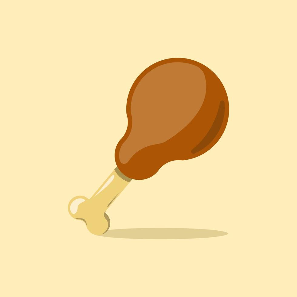 vector illustration of fried chicken flat cartoon style on isolated background