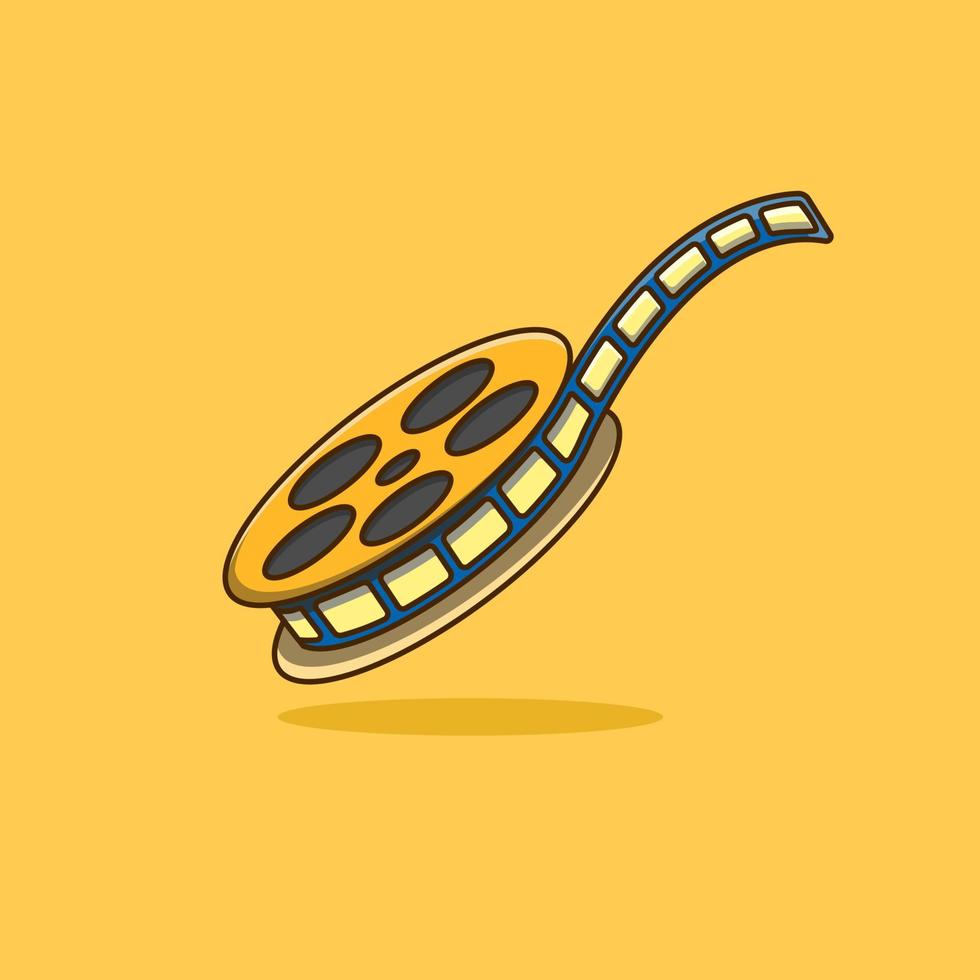 film roll illustration in cartoon style on isolated background. movie concept icon vector