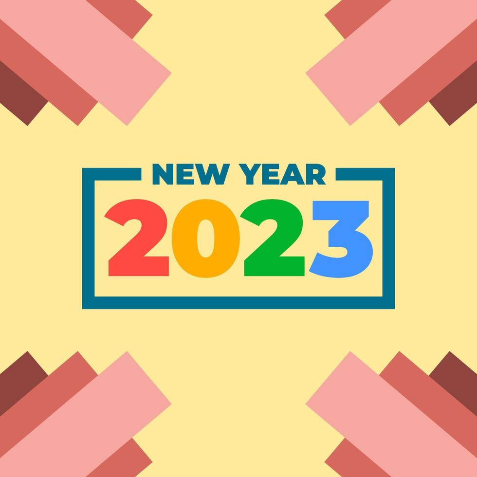 2023 new year greeting design in geometric style vector