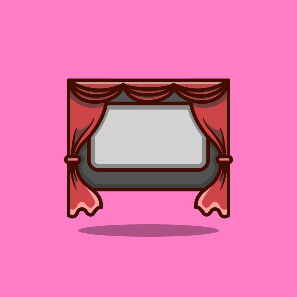 cinema illustration in cartoon style on isolated background. cinema concept icon vector