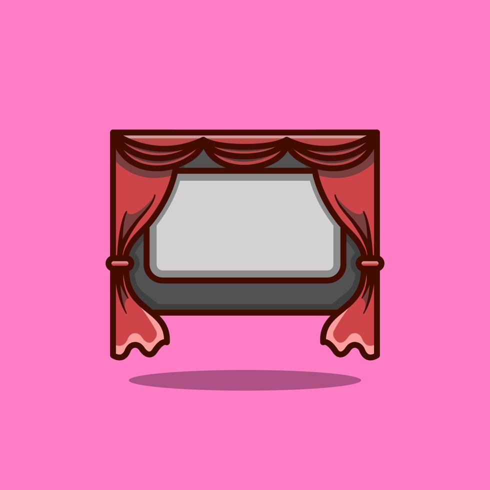 cinema illustration in cartoon style on isolated background. cinema concept icon vector