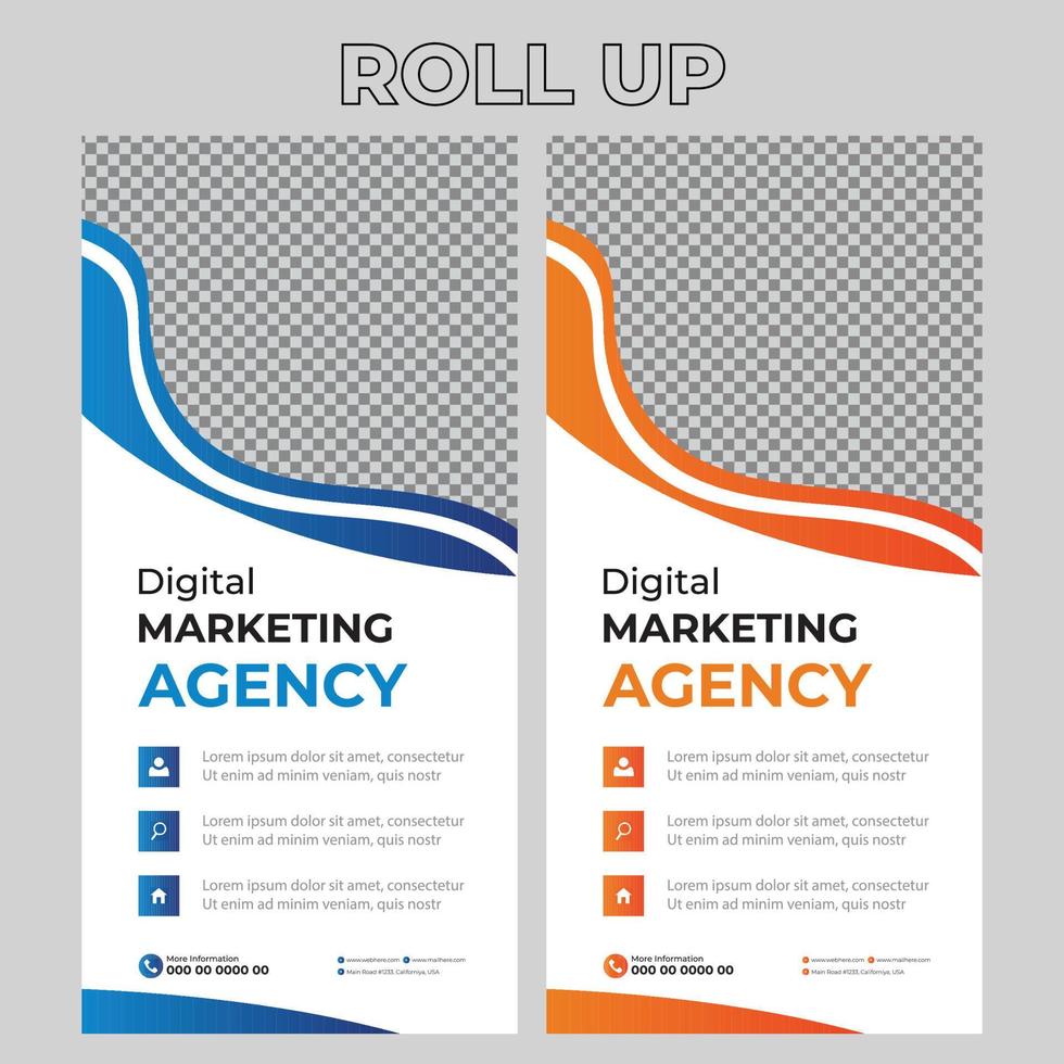 Corporate Roll Up Banner Design vector