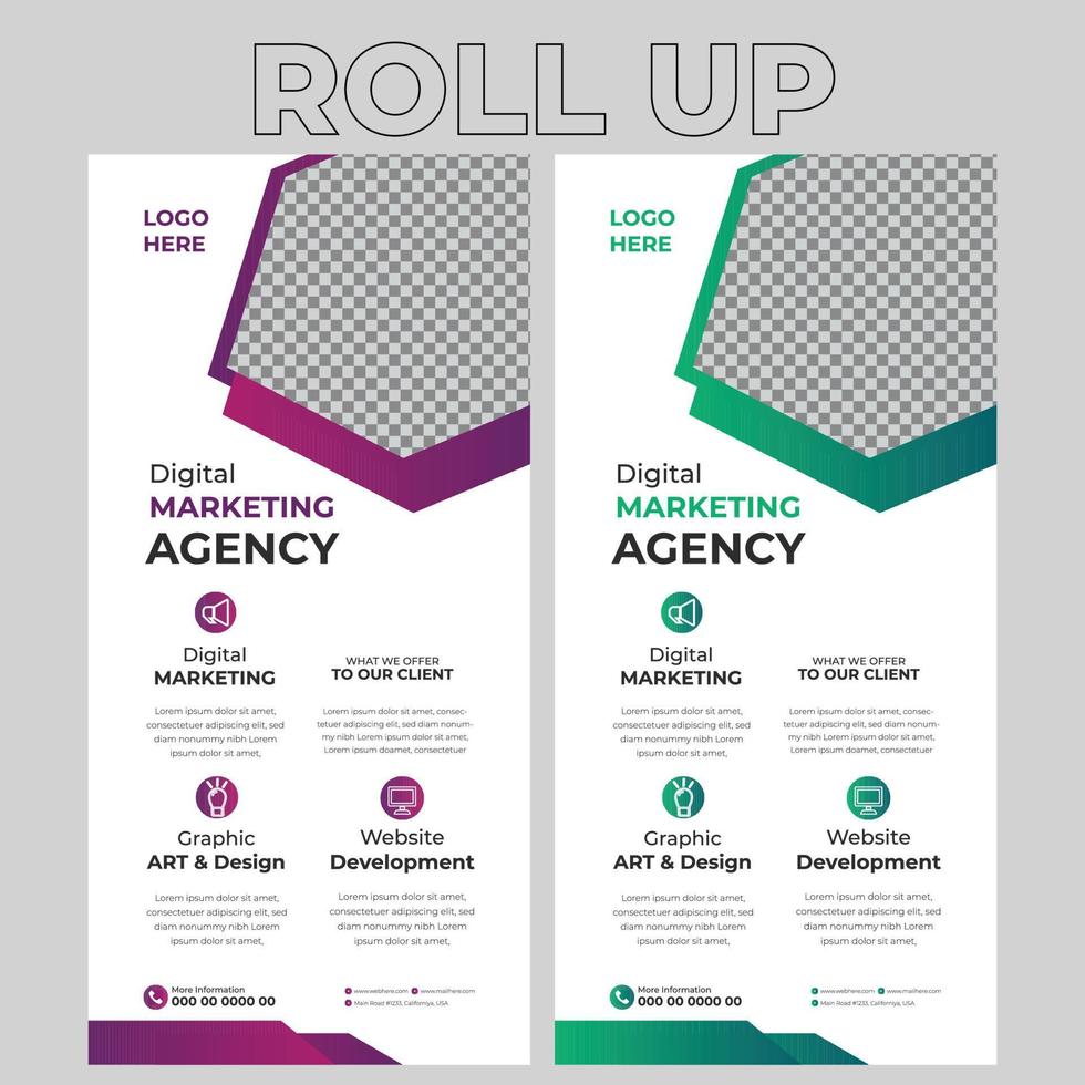 Corporate Roll Up Banner Design vector