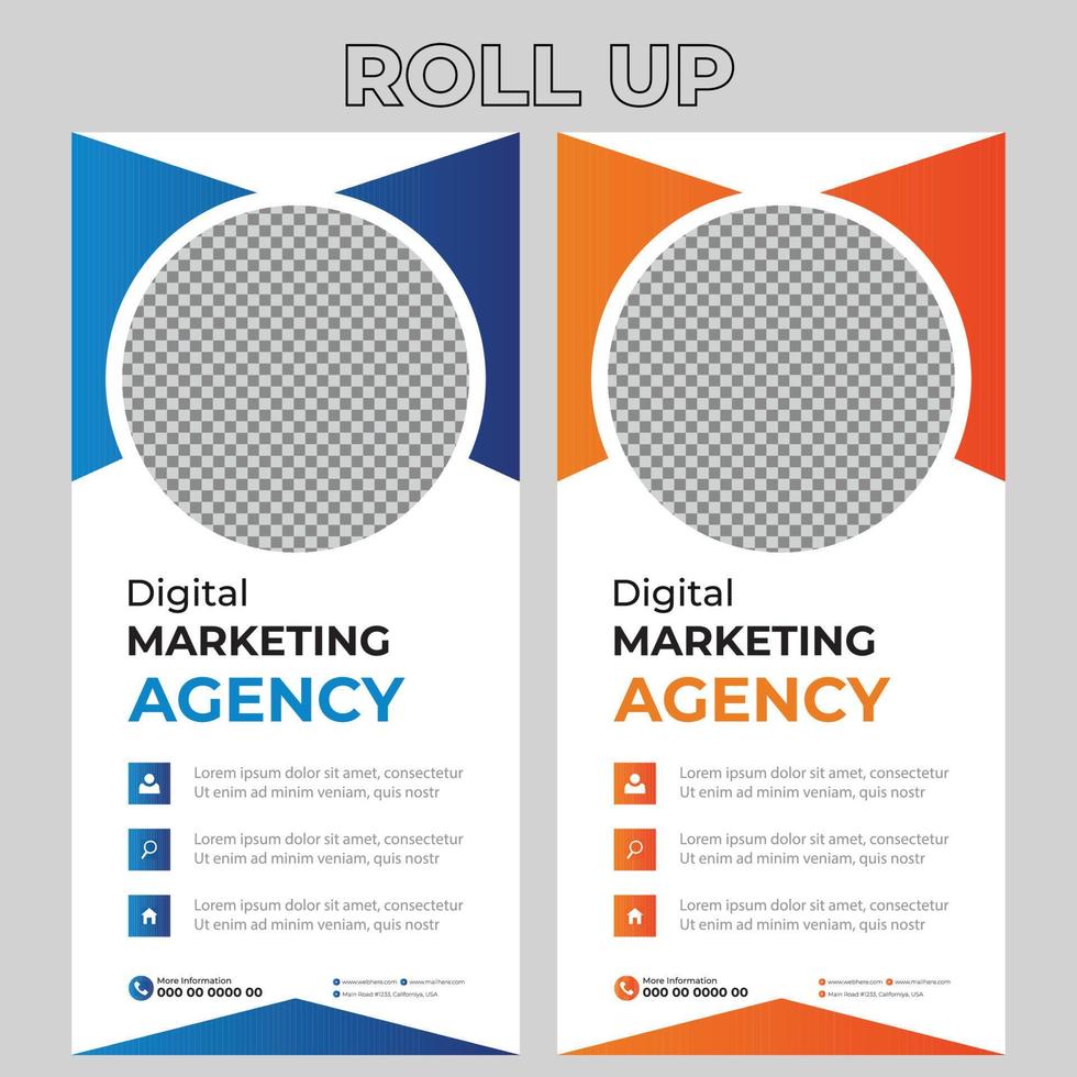 Corporate Roll Up Banner Design vector