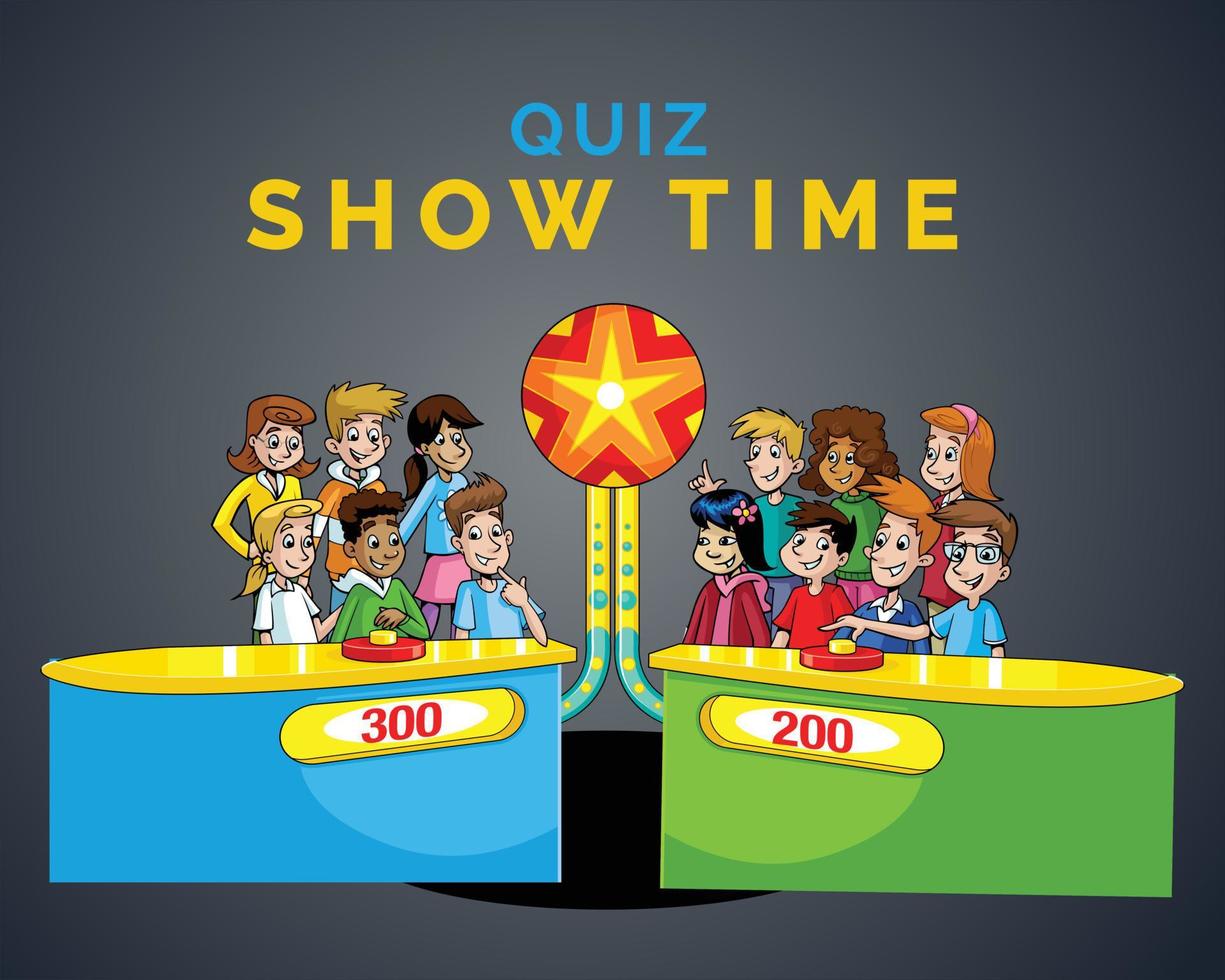 TV Quiz Show with Participants who Answer Questions and Cartoon  Illustration Pro Vector illustration 15279212 Vector Art at Vecteezy