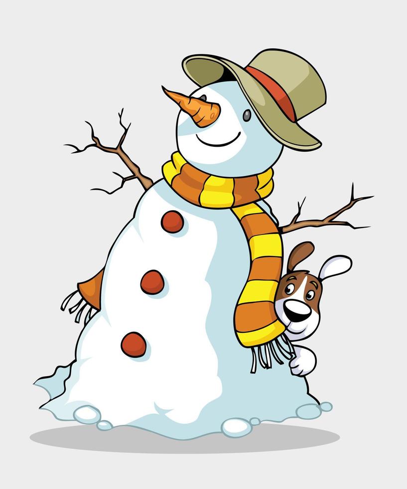 muñeco de nieve cara vector pro ilustración