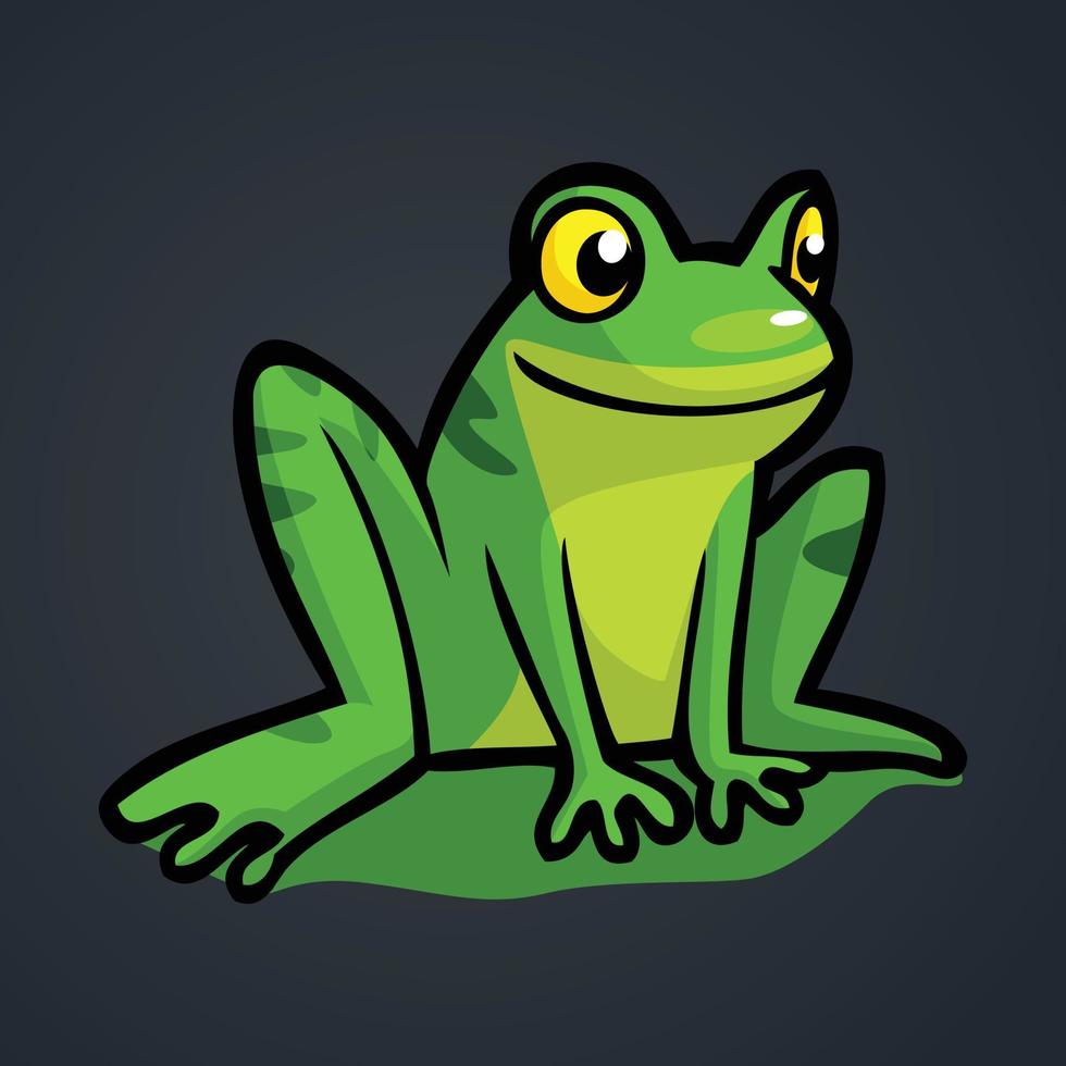 Frog Cartoon Colored Clipart Illustration pro Vector