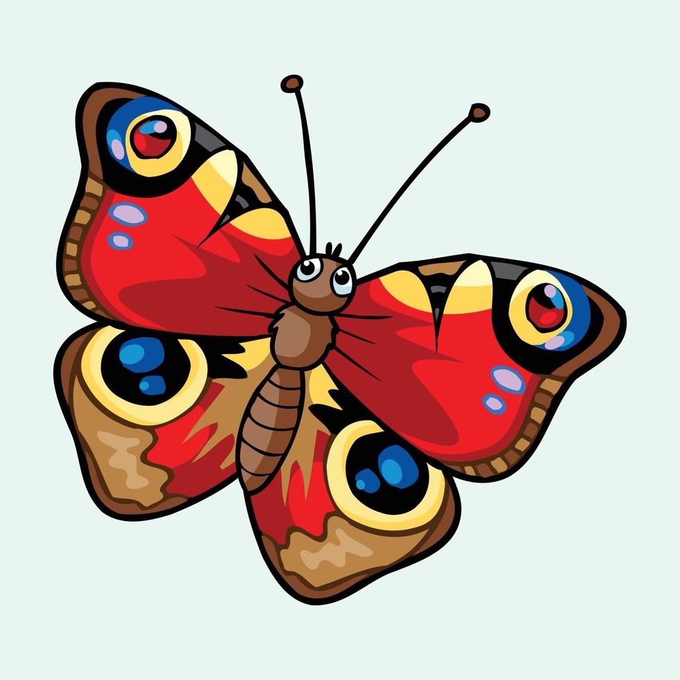 ilustración de pro de vector de mariposa colorida realista