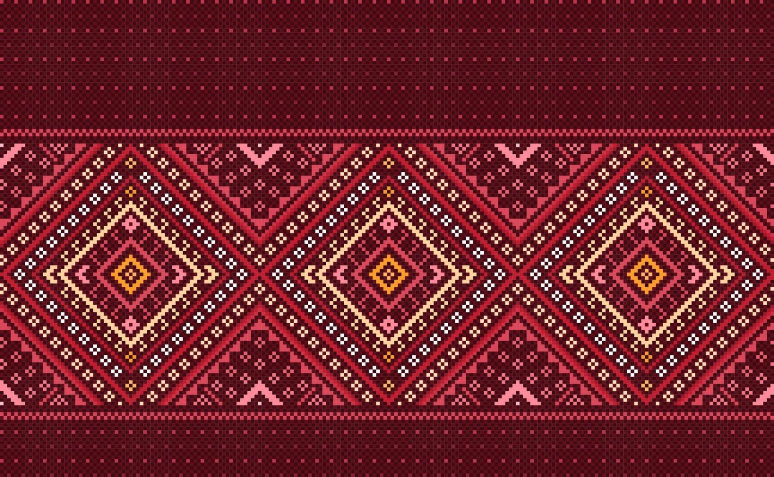 Embroidery ethnic pattern, Vector Geometric oriental background, Cross stitch repeat Morocco style