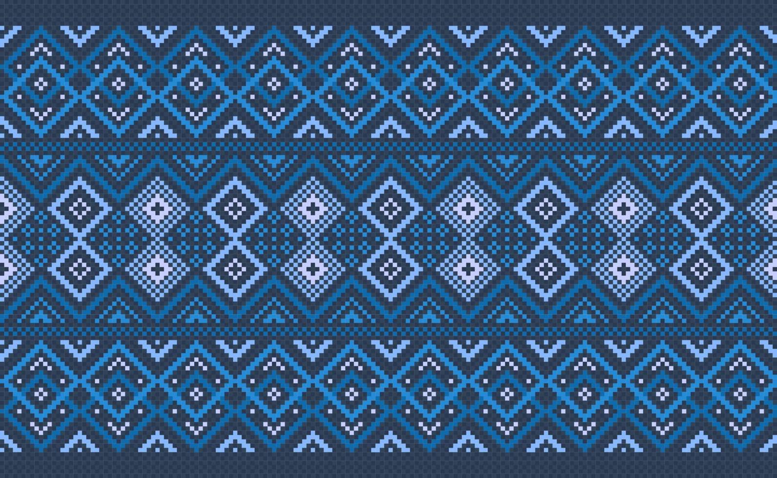 Pixel ethnic pattern, Vector embroidery abstract background, Geometric classic Navajo style