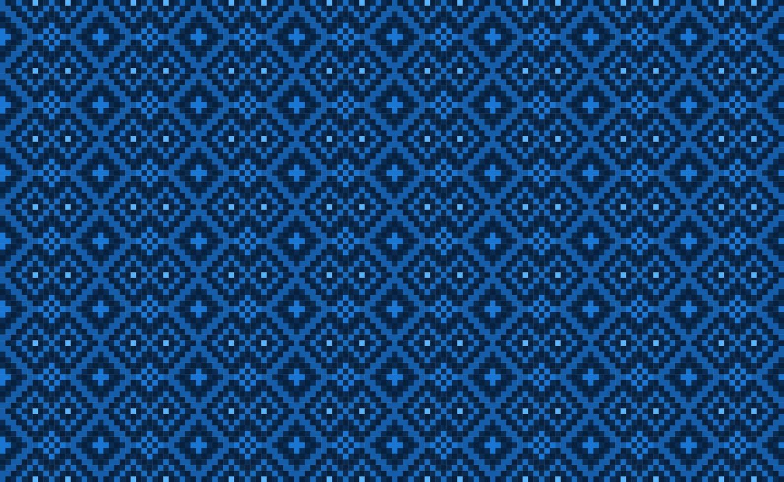 Geometric ethnic pattern, Vector embroidery oriental background, Pixel repeat Morocco style design