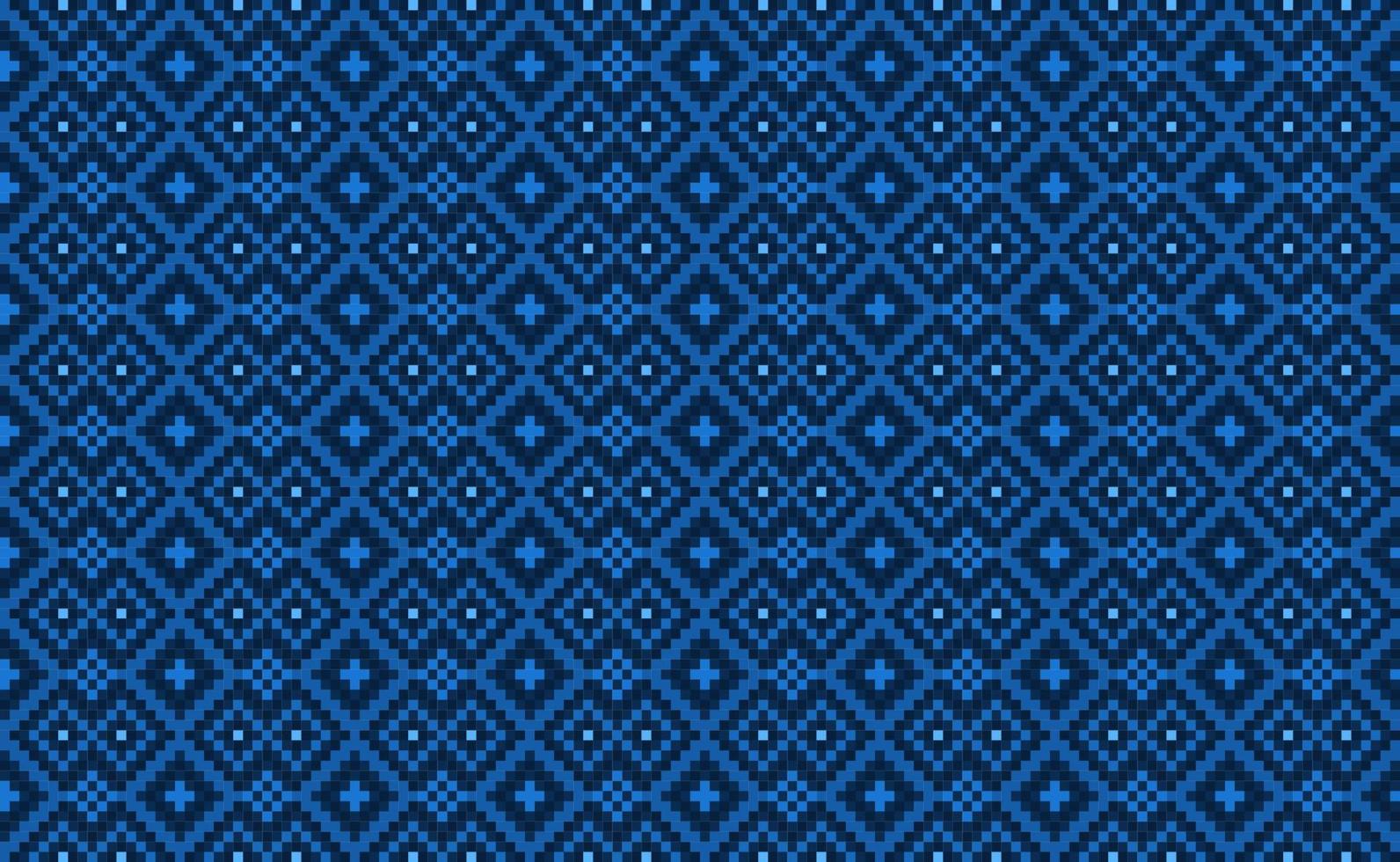 Geometric ethnic pattern, Vector embroidery oriental background, Pixel repeat Morocco style design