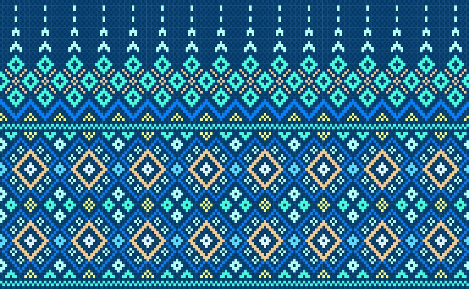 Embroidery ethnic pattern, Vector Geometric geometry background, Cross stitch endless geometric style