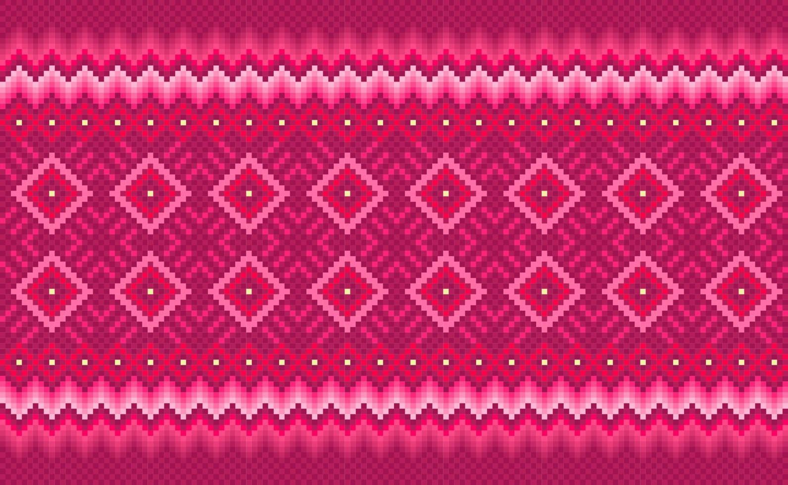 Embroidery ethnic pattern, Vector Geometric ornamental background, Cross stitch cross stitch triangle style