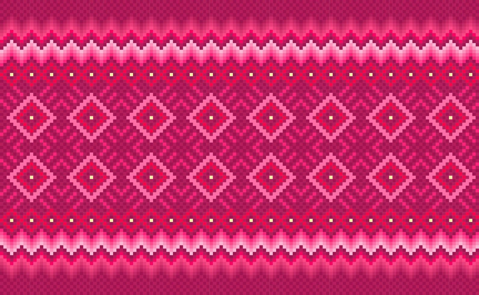 Embroidery ethnic pattern, Vector Geometric ornamental background, Cross stitch cross stitch triangle style