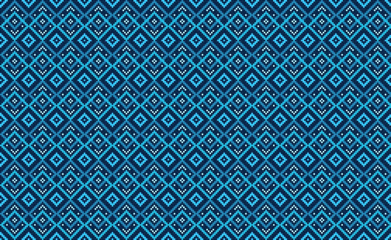 Geometric ethnic pattern, Vector embroidery aztec background, Pixel continuous Nordic style