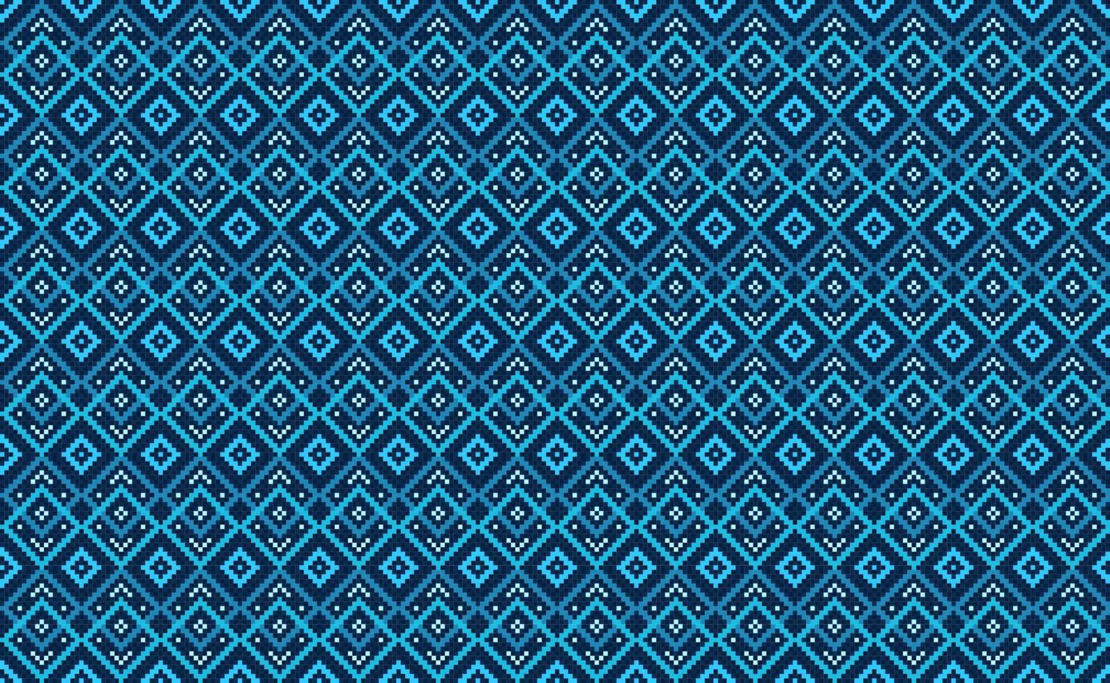 Geometric ethnic pattern, Vector embroidery aztec background, Pixel continuous Nordic style