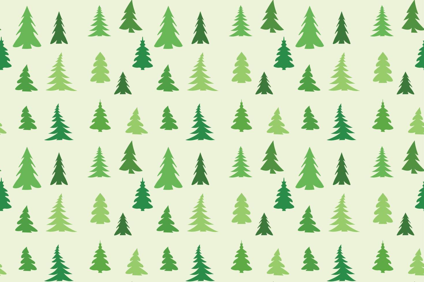 Christmas seamless pattern, light green background. green fir, spruce trees. Vector illustration.