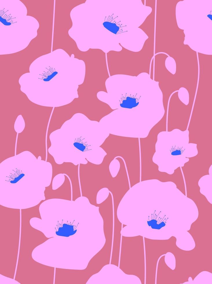 Seamless pattern in the form of a poppy flower. Vector illustration