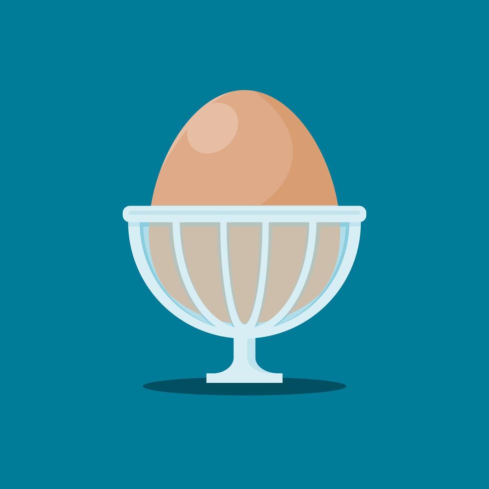 flat illustration of an egg in a glass bowl. vector