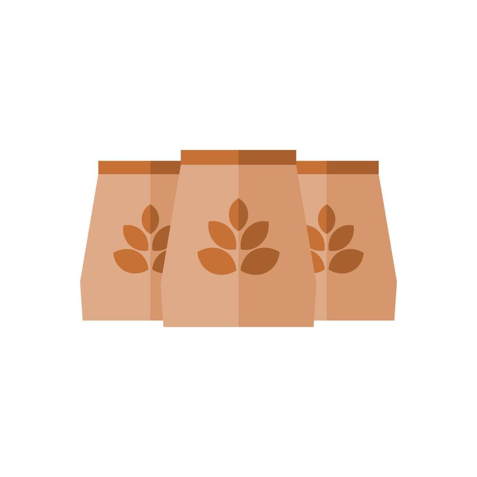 illustration of a three flour bags with flat illustration style. pastry vector graphic
