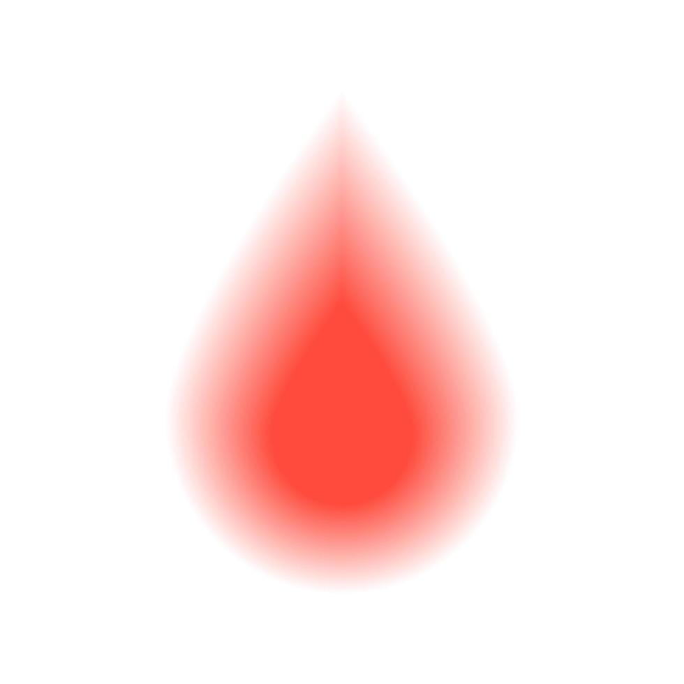 Icon of a drop of blood. Isolated on white vector illustration with blur effect