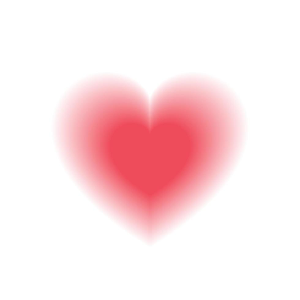 Heart icon. Isolated on white vector illustration with blur effect