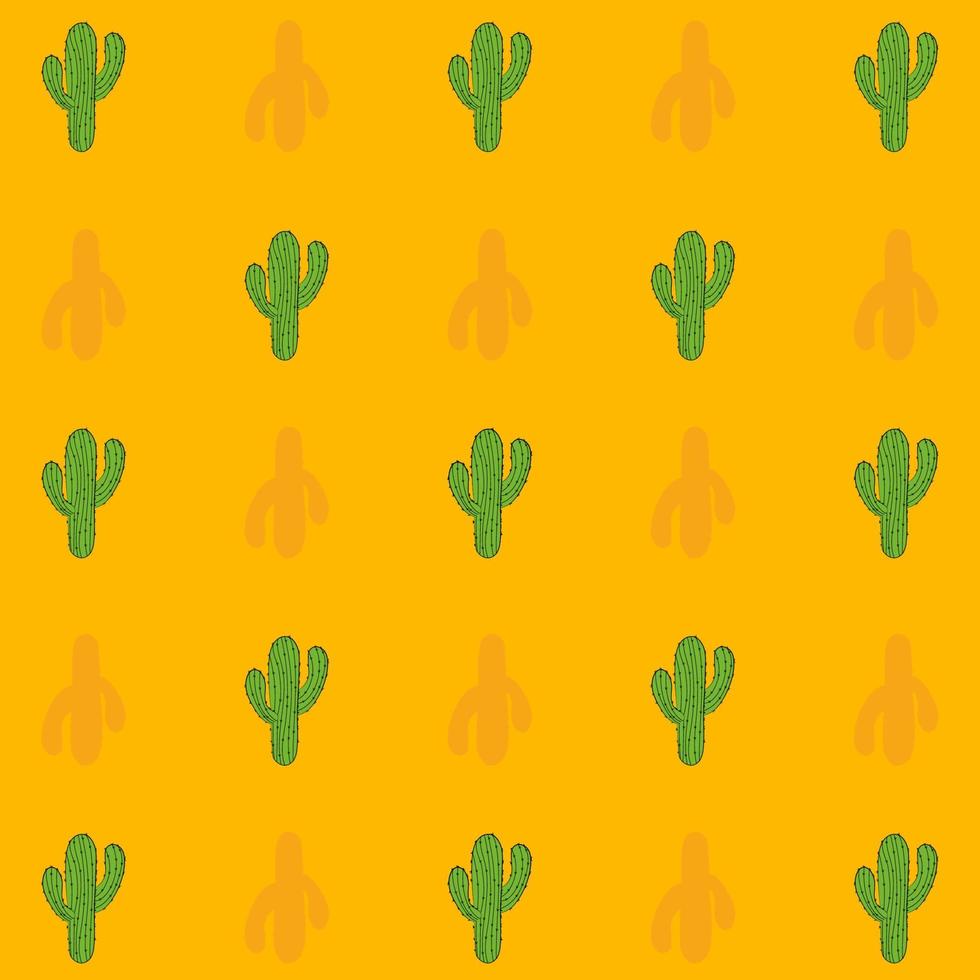 Vector seamless pattern with cactus