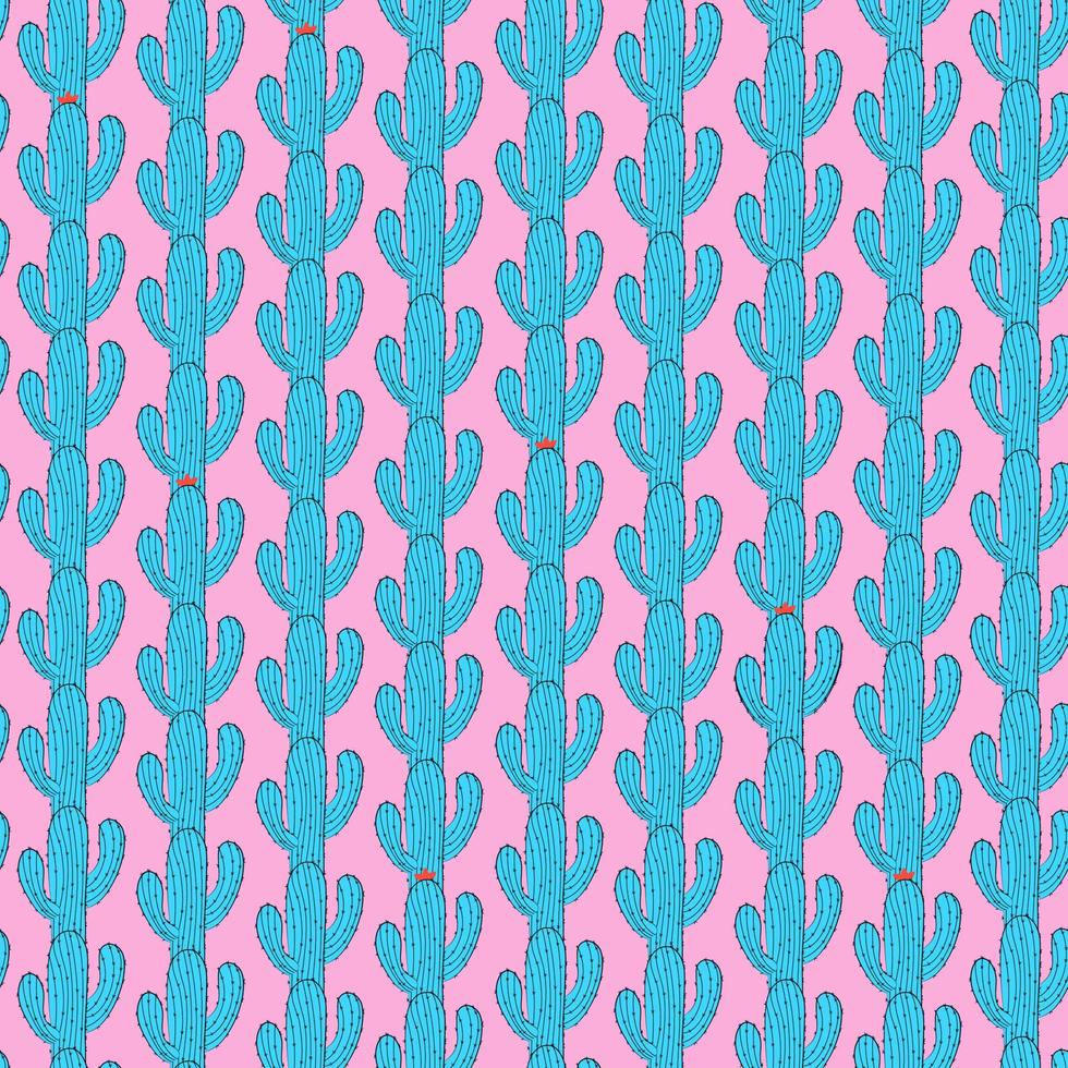 Vector seamless pattern with cactus