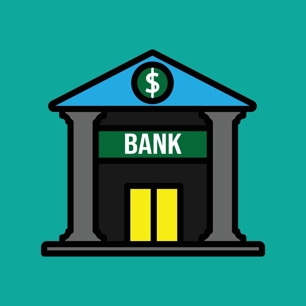 Bank Filled Icon vector