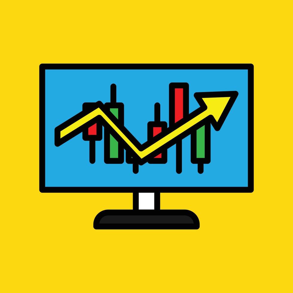 Stock Market Filled Icon vector