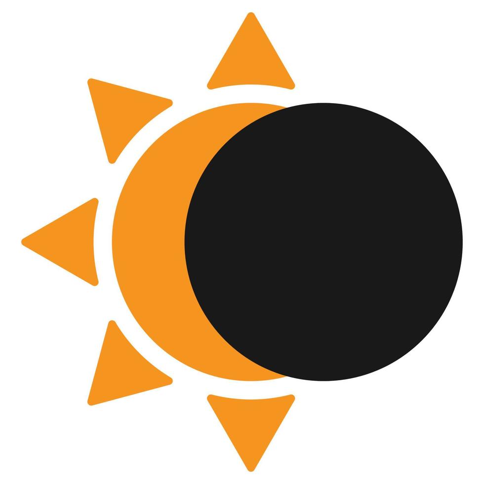 Sun Eclipse Flat Icon vector