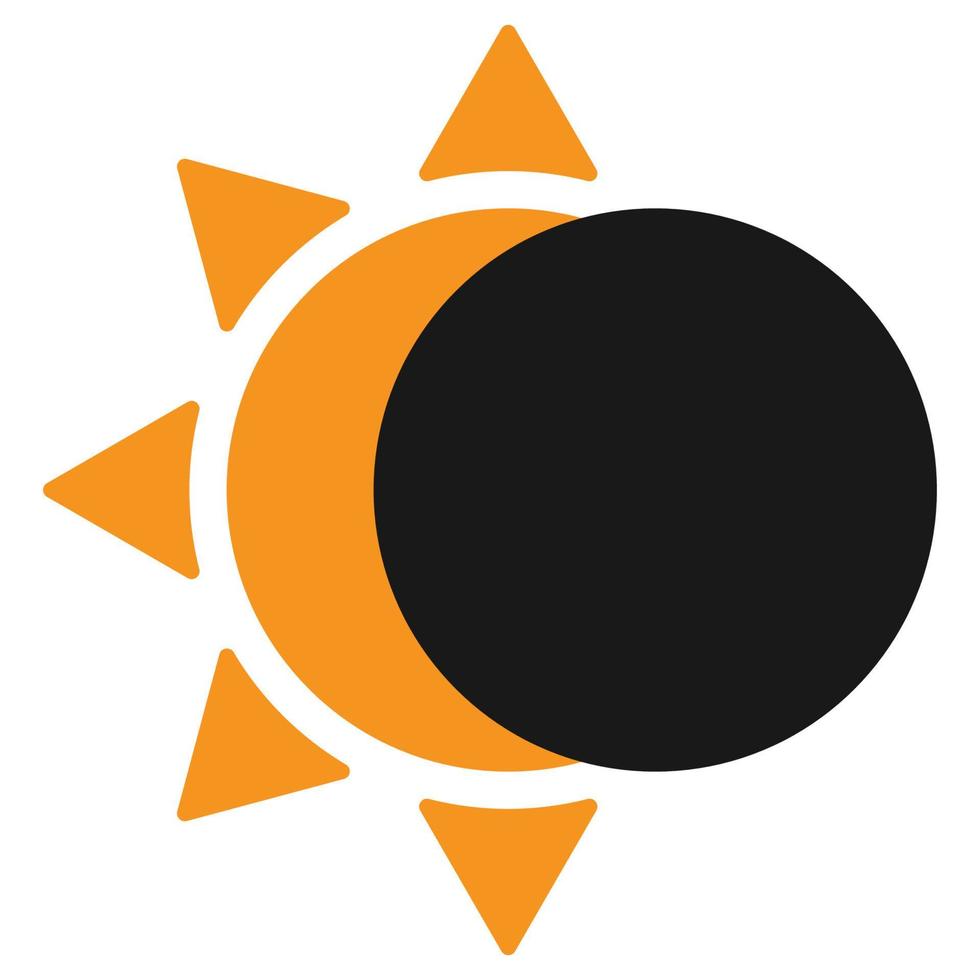 Sun Eclipse Flat Icon vector