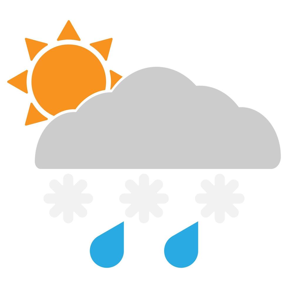 Day Sleet Flat Icon vector