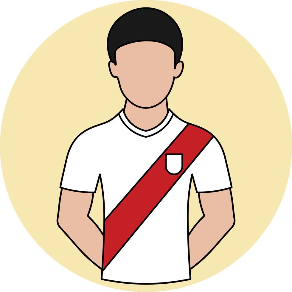 icono lleno de camiseta de fútbol de Perú vector